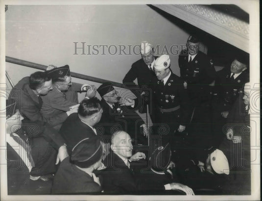 1937 Press Photo Dan Doherty campaigning in Alabama for American Legion cmdr. - Historic Images