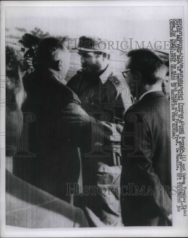 1967 Press Photo Havanna Soviet Premier Alexi Kosygin &amp; Cuban Premier Castro - Historic Images