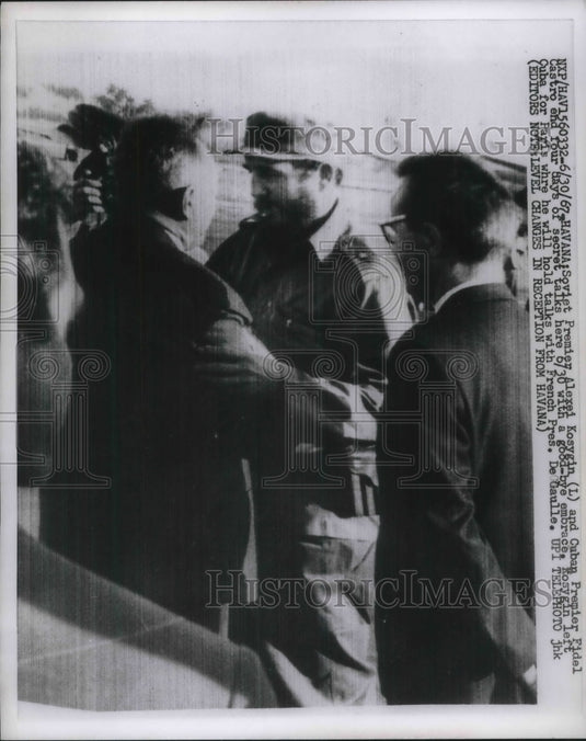 1967 Press Photo Havanna Soviet Premier Alexi Kosygin & Cuban Premier Castro - Historic Images