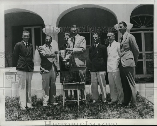 1934 Press Photo Prince of Wales trophy to J Pearman,WJH Trott,H Butterfield - Historic Images
