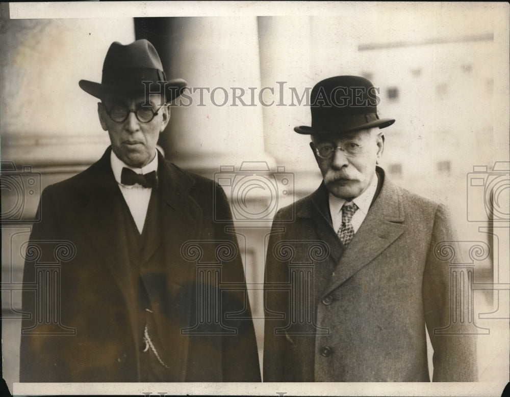 1929 Press Photo Walter L Fisher, ex Sec of Int &amp; Geo Wickersham, ex Atty Gen - Historic Images