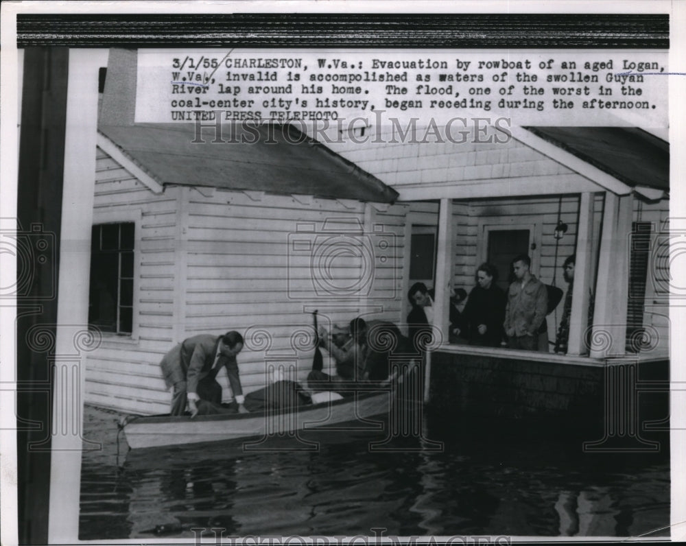 1955 Press Photo Homes Evacuated In Charleston WV After Flooding - Historic Images