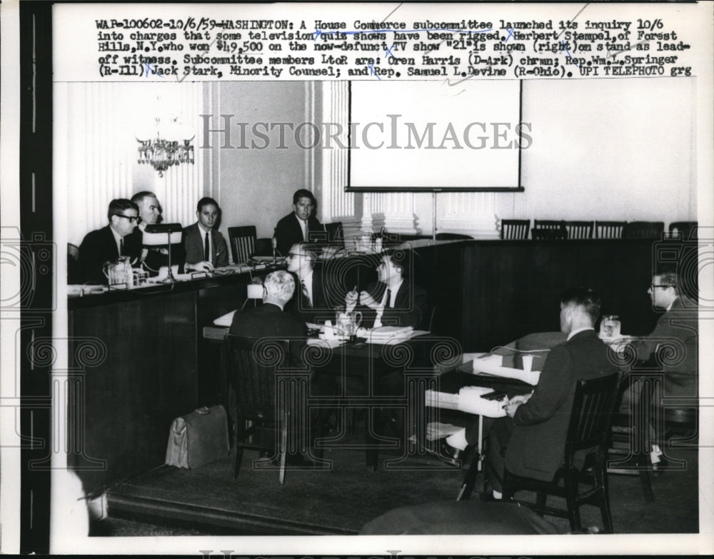 1959 Press Photo Jack Stark,Rep Samuel Devine &amp; Herbert Stempel in Washington DC - Historic Images