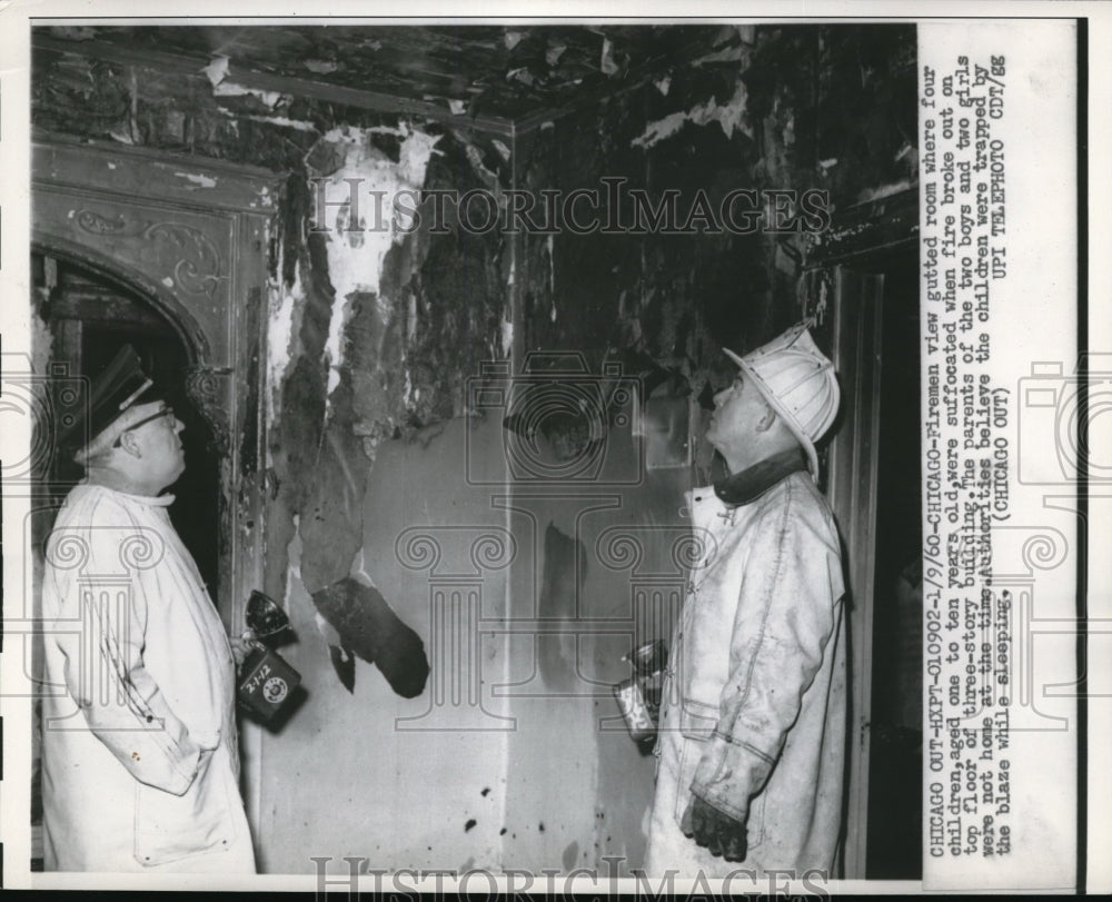 1960 Press Photo Chicago Illinois Fire Burned Down Family Home - nec39796 - Historic Images