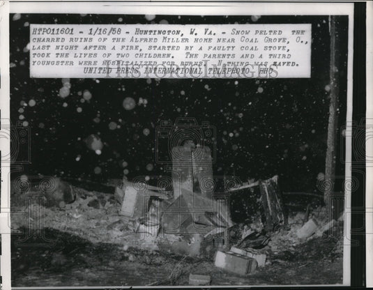 1959 Press Photo Huntington Virginia Alfred Miller Fire Burned Down Home - Historic Images