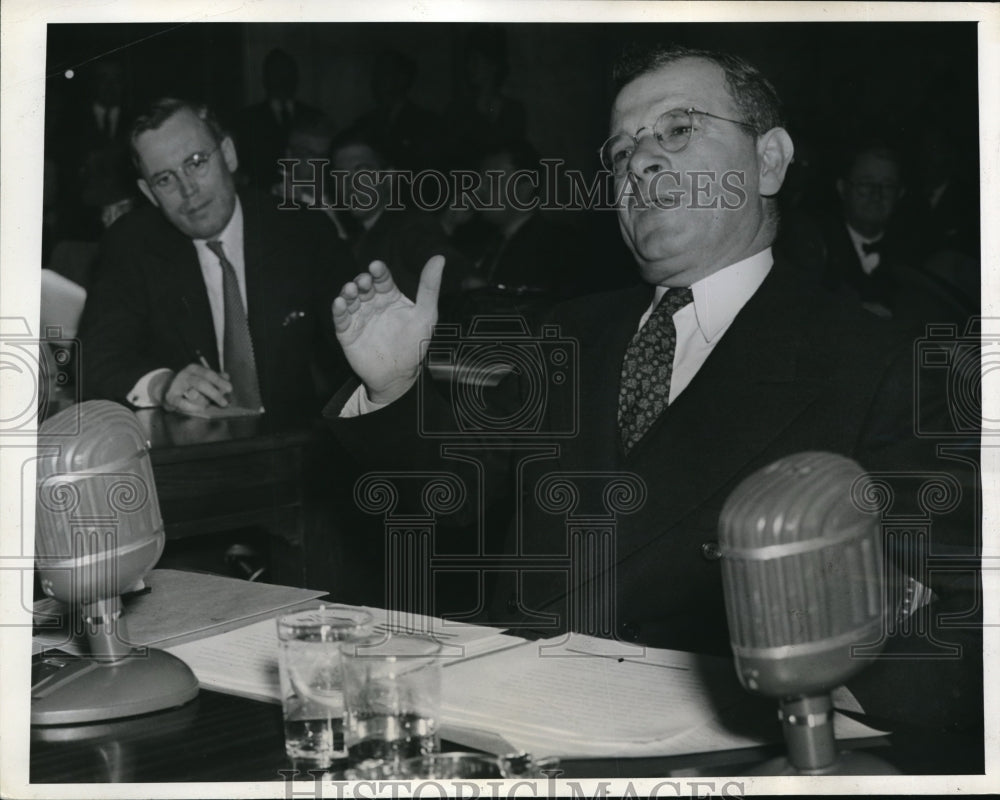 1941 Press Photo OPM leader Sidney Hillman during Michigan contract squabble - Historic Images