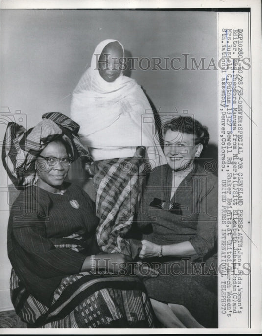 1958 Press Photo Three Women at United Church Women's 8th National. Assembly.-Historic Images