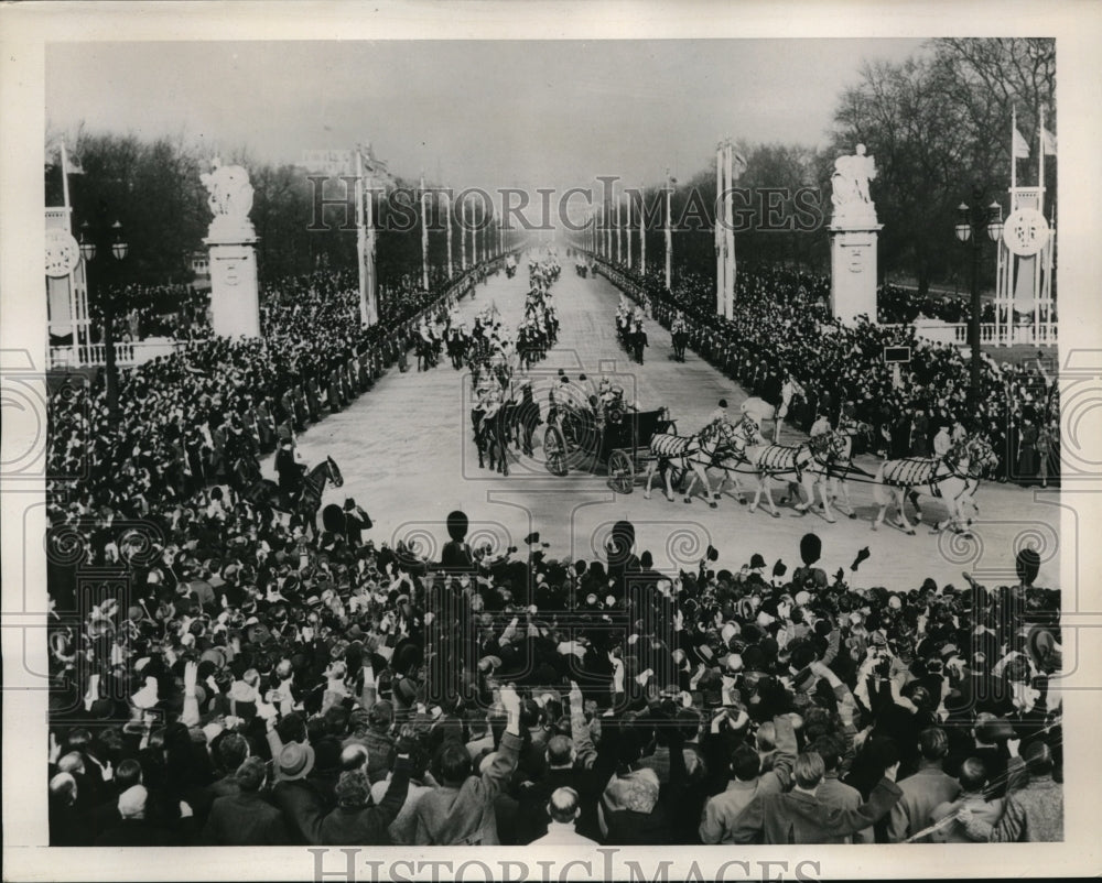 1939 Press Photo Pres. Albert Lebrun drove with King George and Queen Elizabeth - Historic Images