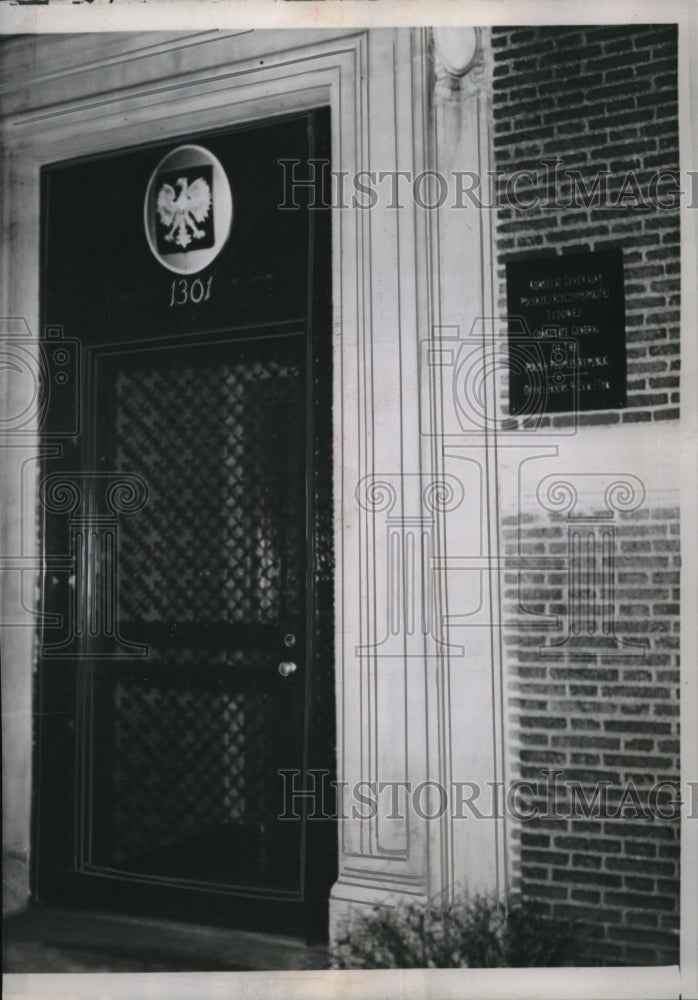 1954 Press Photo Polish American consulate bldg. in Chicago, Ill - Historic Images