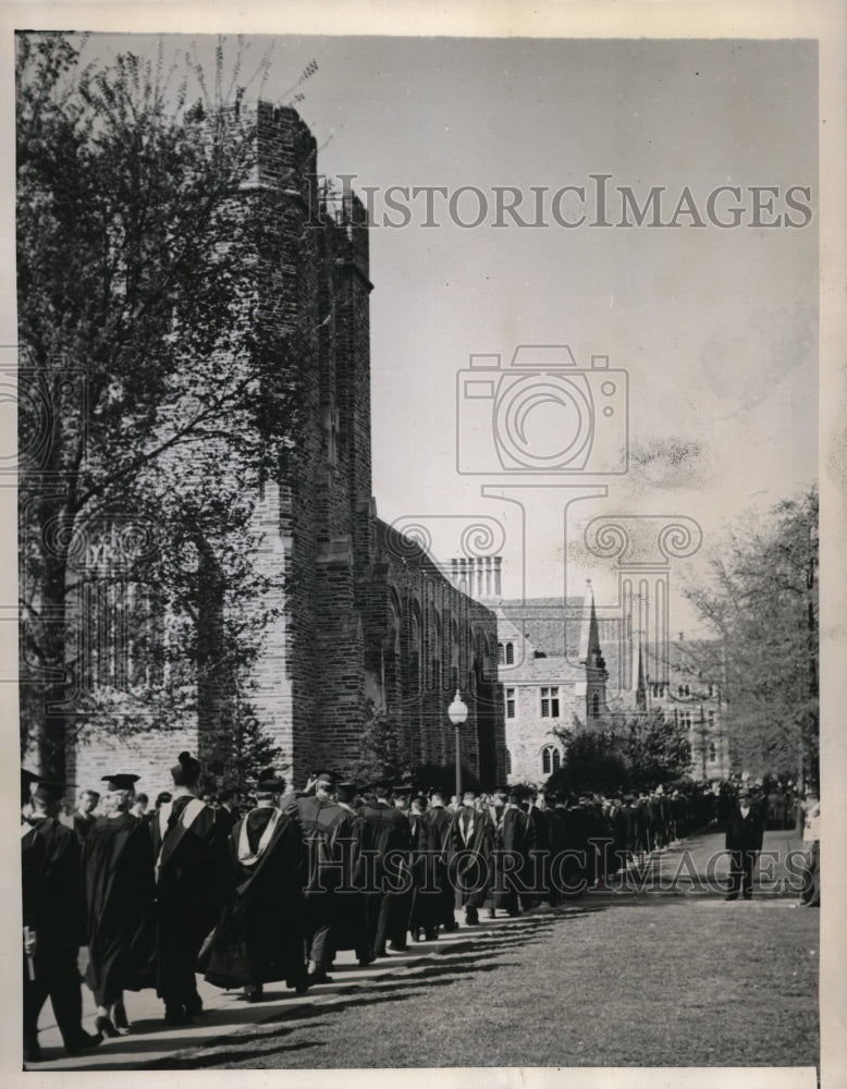 1939 Press Photo Academic procession at Duke Centennial Exercises. - Historic Images