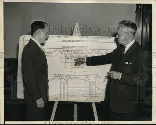1935 Press Photo Edward Adams & Sydney Gorham, Grain Futures Admin. - Historic Images