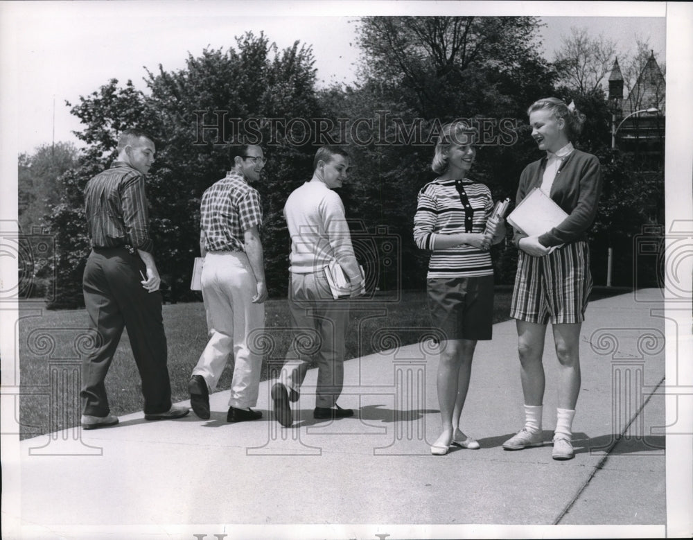 1956 Press Photo NW Univ in Evansston, Ill T Boyles, B Delman,J Clancy,R Dombeck - Historic Images