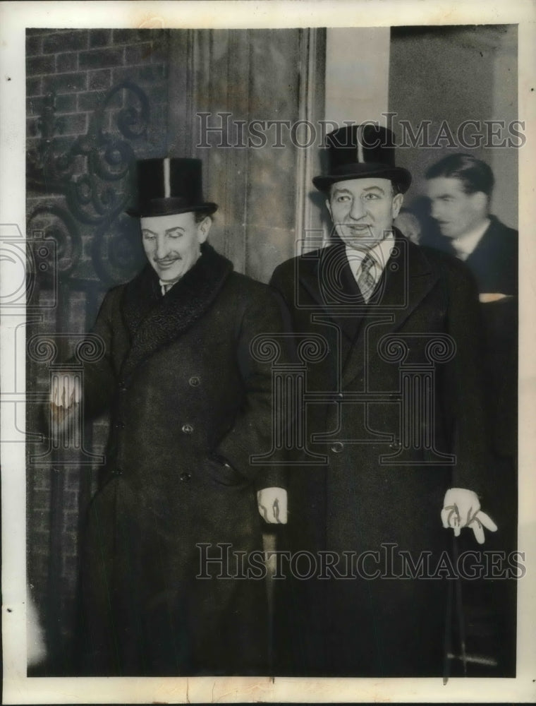 1937 Press Photo French foreign minister Yvon Delbos leaving NO 10 downing St.- Historic Images