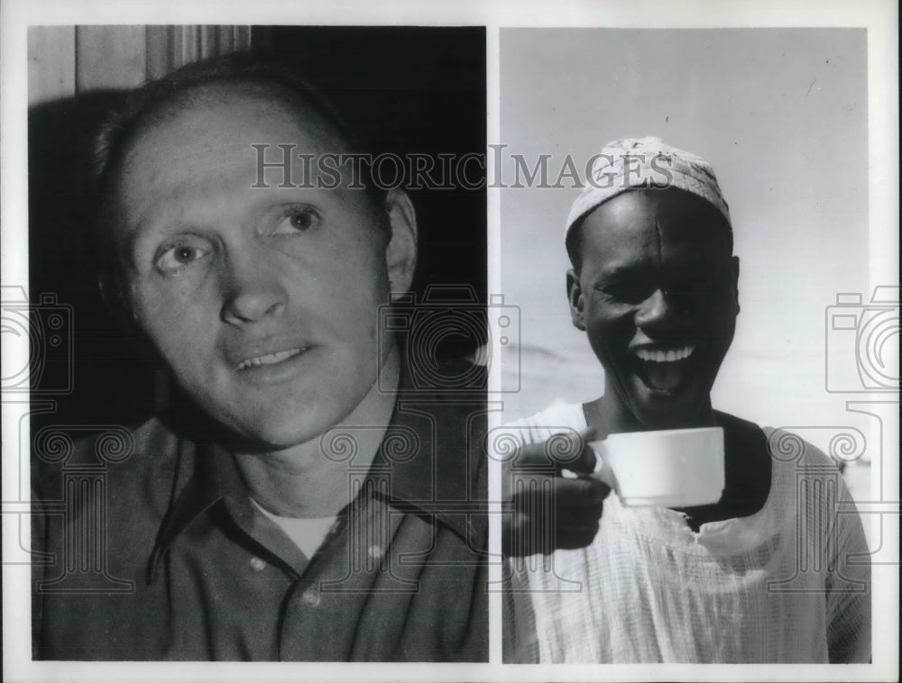 1969 Press Photo Norman Baker and Abdoulaye Djibrime - Historic Images