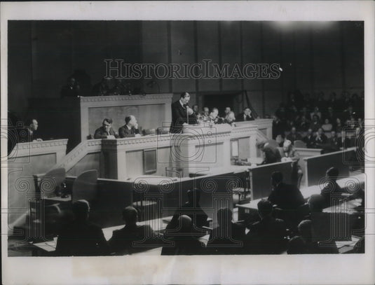 1935 Press Photo Anthony Eden, Britain's Minister addresses League of Nations - Historic Images