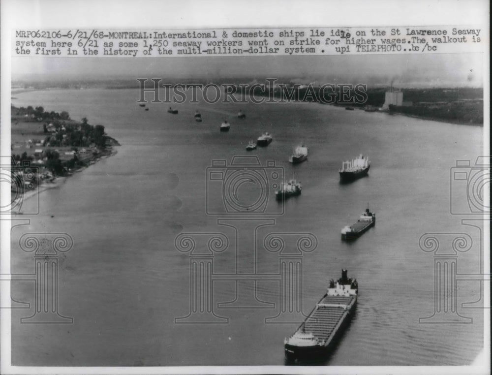 1968 Press Photo Seaway workers went on strike - Historic Images