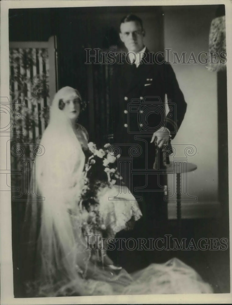 1926 Press Photo Lt Julian Wheeler, USN, marries Australian Nancy Wallace Best - Historic Images