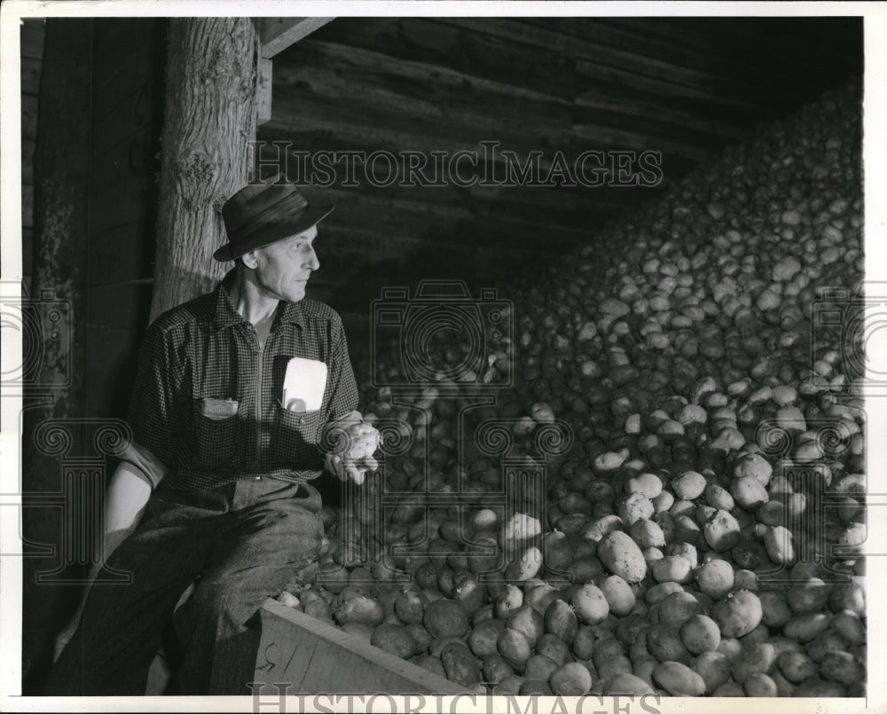 1942 Press Photo Ray Prescott, foremost potato grower in Eastern U.S. - Historic Images