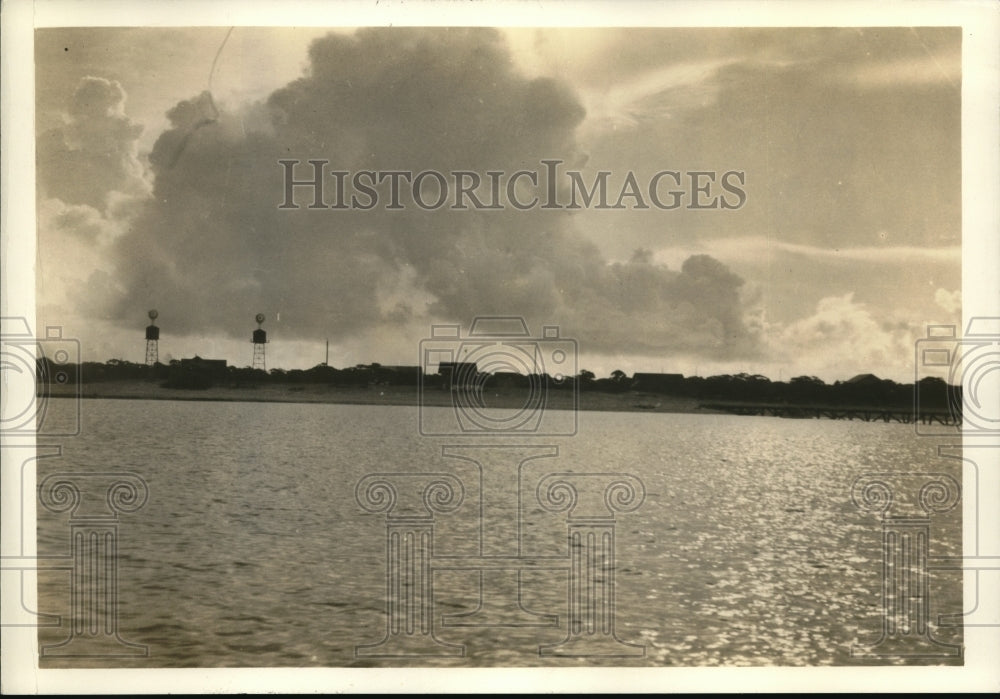 1935 Press Photo wake Island the third mid-ocean for trans Clipper Ships. - Historic Images