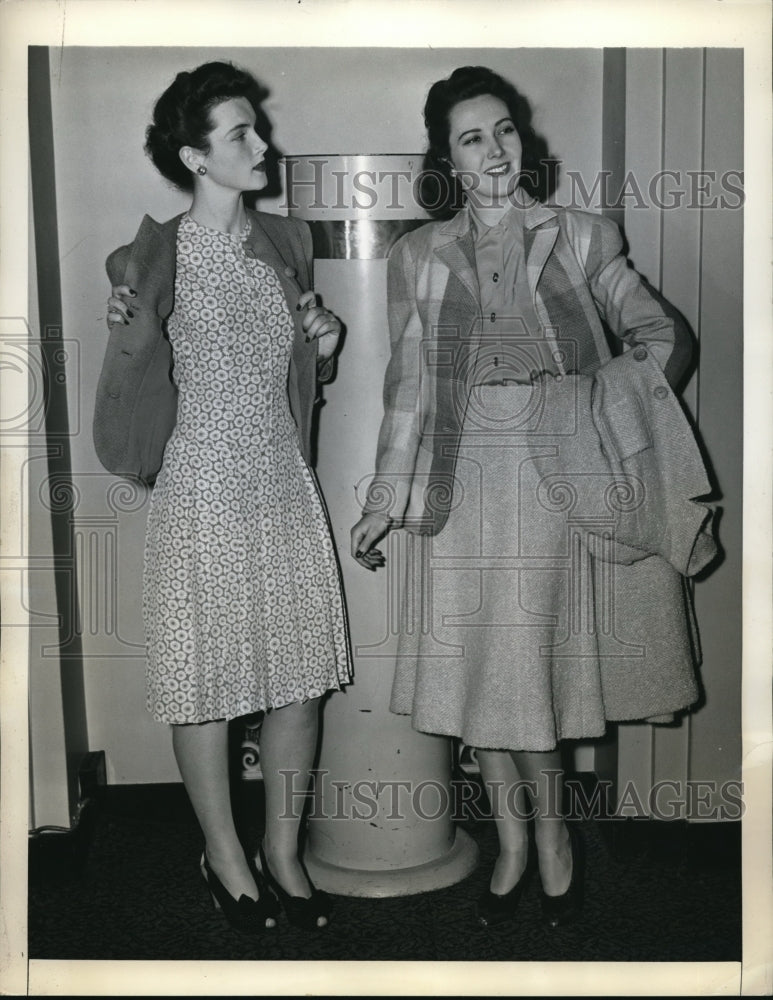 1941 Press Photo NYC, models wear prize winning outfits from Natl Sewing contest - Historic Images