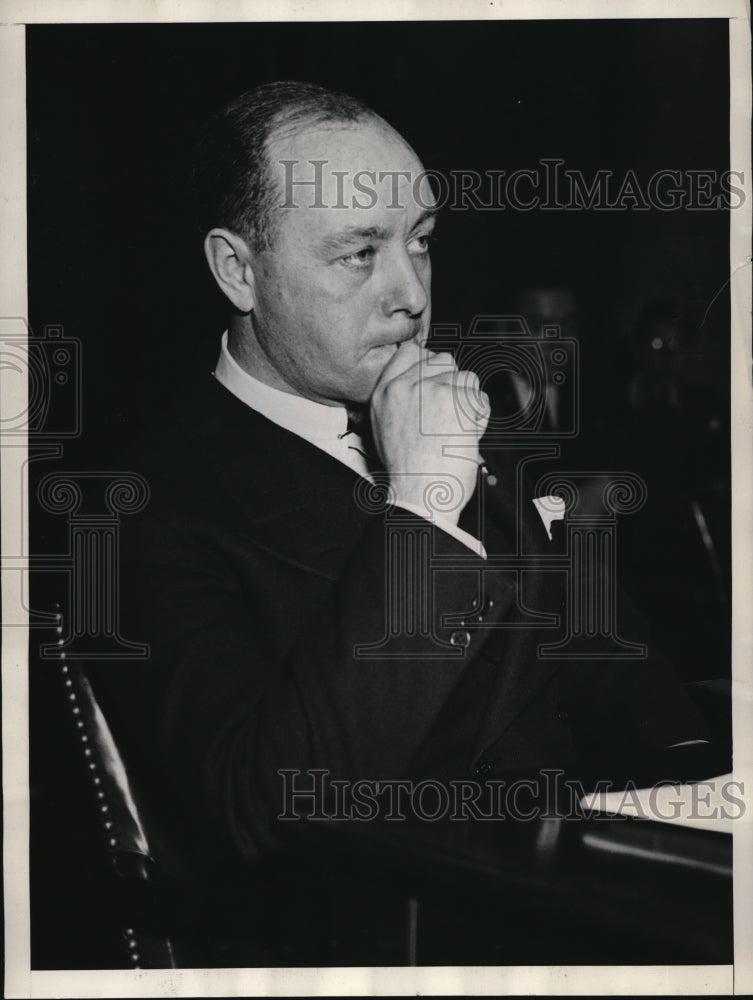 1934 Press Photo Croil Hunter, VP &amp; GM of NW Airways testifies to Senate - Historic Images