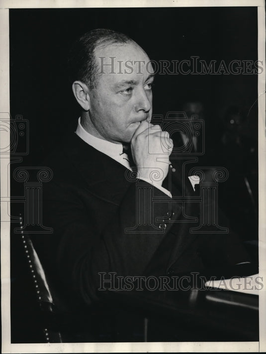 1934 Press Photo Croil Hunter, VP & GM of NW Airways testifies to Senate - Historic Images