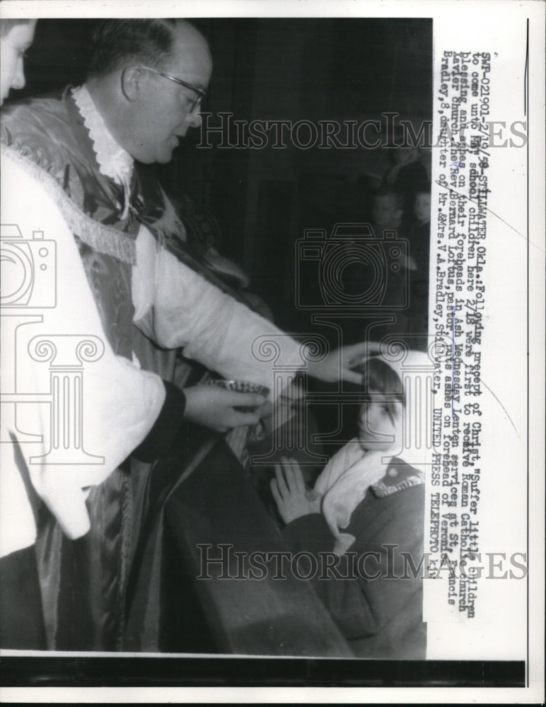 1958 Press Photo Ash Wednesday Lenten Services - Historic Images