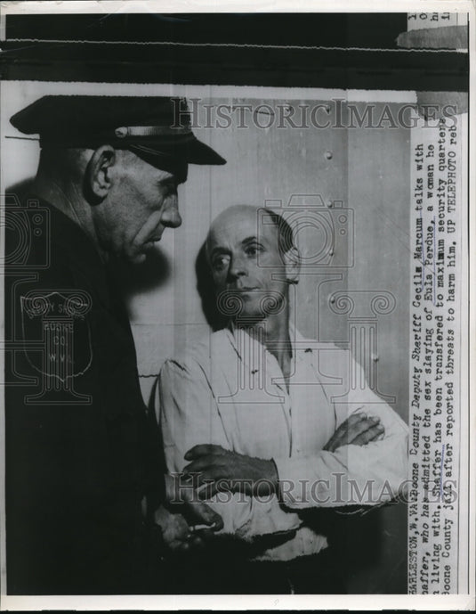 1955 Press Photo War Boone County Deputy Sheriff Cecile Marcum Police Eula Perdu - Historic Images