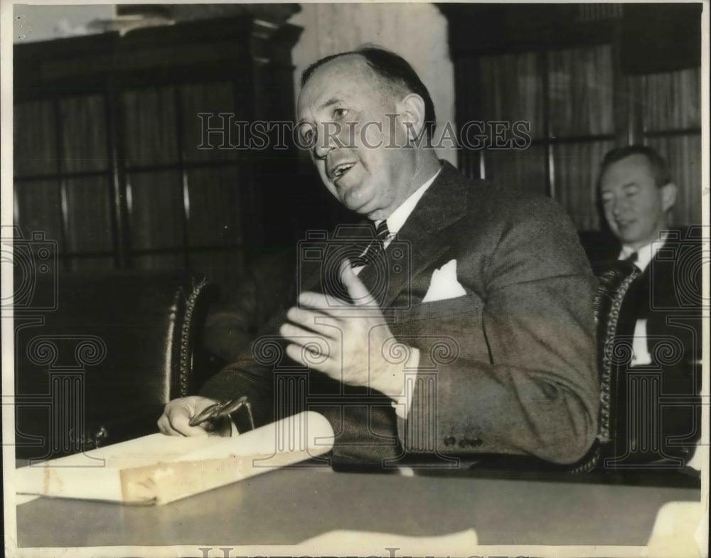 1937 Press Photo John P. Murphy before the Senate Interstate Commerce Committee. - Historic Images