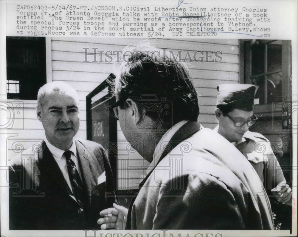 1967 Press Photo Ft Jackson, SC Atty Charles Morgan Jr, Civil Liberties Union - Historic Images