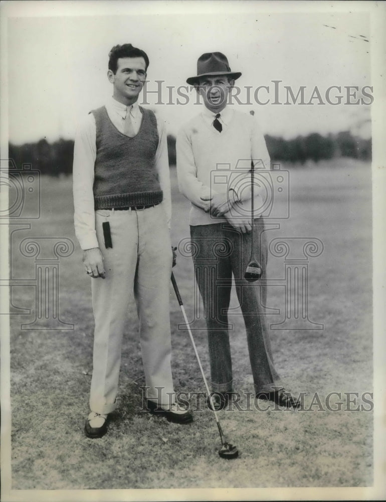 1933 Press Photo Dick Wilson & Halbert Blue at golf at Pinehurst, NC - nec47744 - Historic Images
