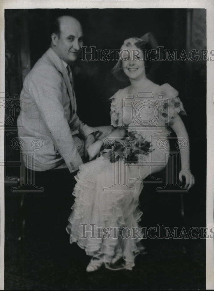 1934 Press Photo William Jack White, Wife Nancy Kelly - Historic Images