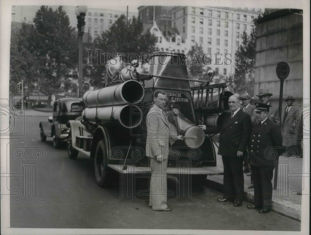 1933 Press Photo Picture of a smoke ejector in East for Maryland Town. - Historic Images