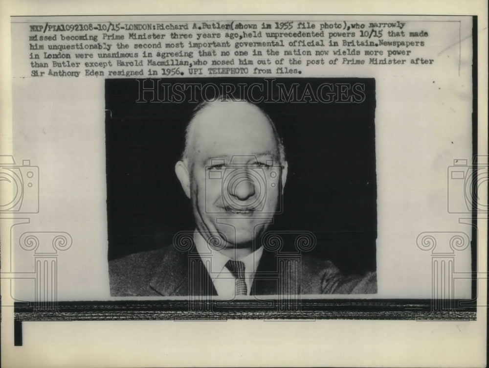 1959 Press Photo Richard A Butler Prime Minister in Britain - Historic Images