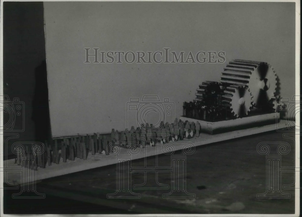 1936 Press Photo Festival Of Paris Parade Of France At Work Industry Cogs - Historic Images