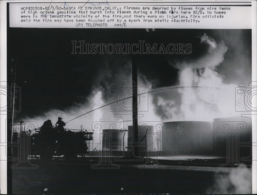 1960 Press Photo Gasoline fire - Historic Images