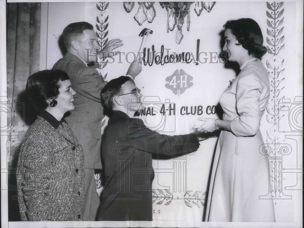 1955 Press Photo 3 of the 4 national leadership during 34th club congress. - Historic Images