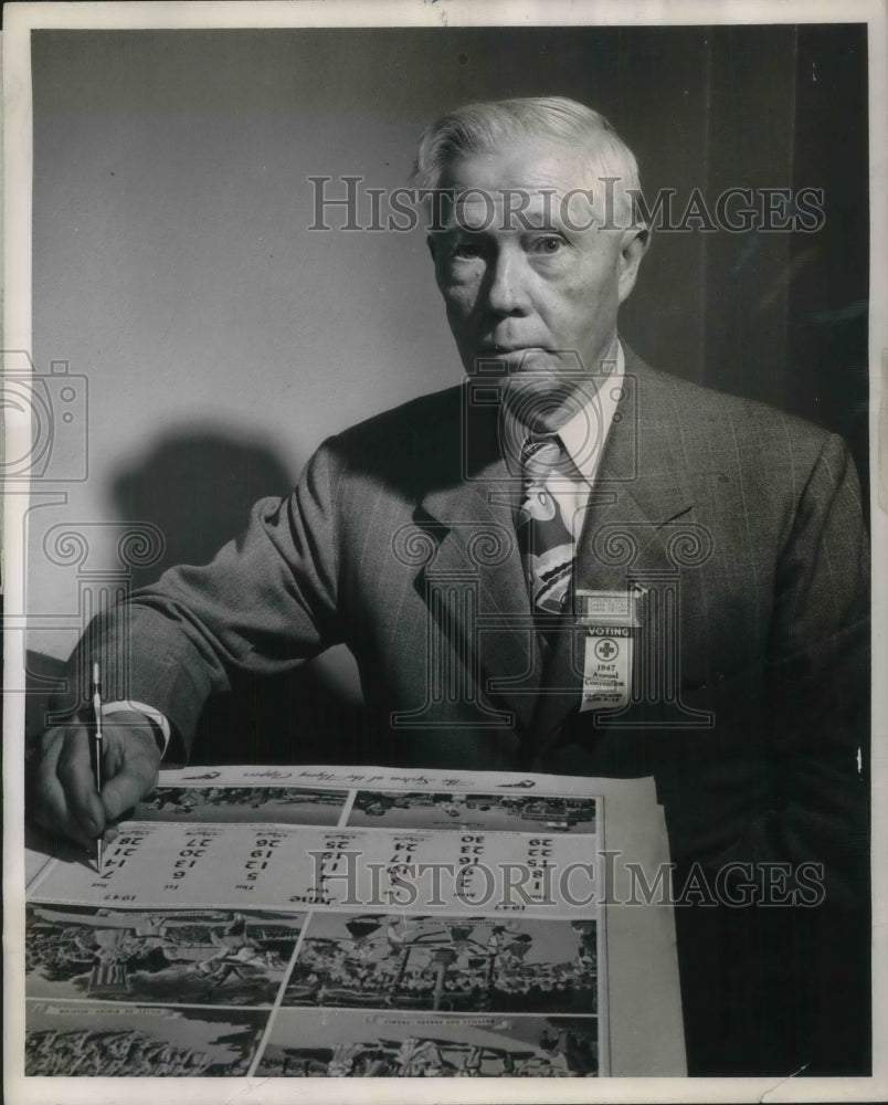 1947 Press Photo Sheldon Anding, Chairman of American Red Cross in Santa Fe, N.M - Historic Images