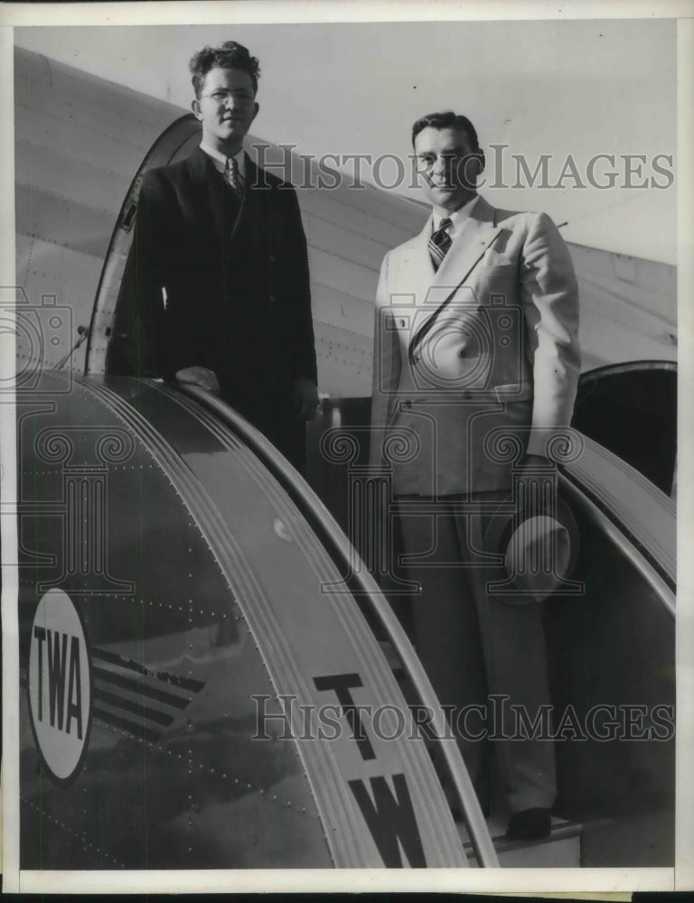 1938 Press Photo Blind youth,Wannah Arnold and Venice Lions Club President - Historic Images