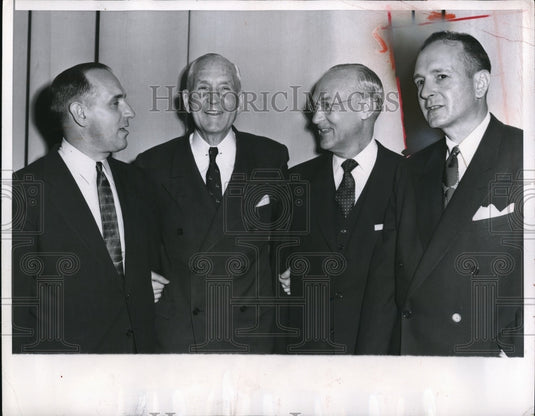 1955 Press Photo Chicago, Montgomery Ward & Co, Sewell Avery,Ed Krider,J Weber - Historic Images