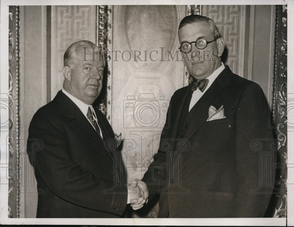 1933 Press Photo Chesney Journey, Col Ed Halsey at Senate offices - Historic Images