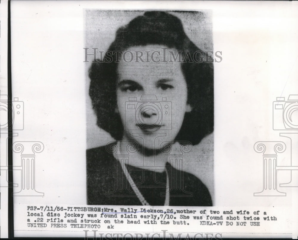 1956 Press Photo Wally Dickson Murder Victim Crime - Historic Images