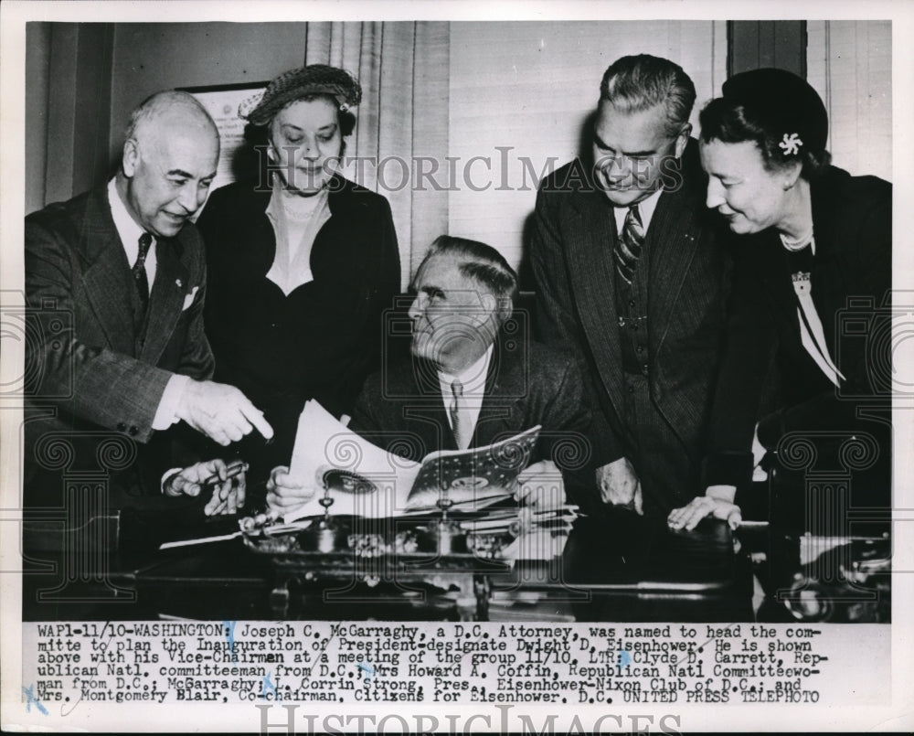 1952 Press Photo Joseph McGarraghy Dwight Eisenhower, - Historic Images