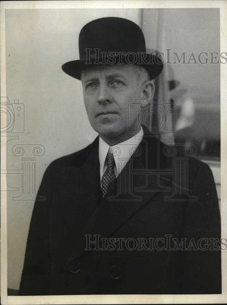 1931 Press Photo Col James Drakeas he arrives in New York aboard the SS Bremon - Historic Images