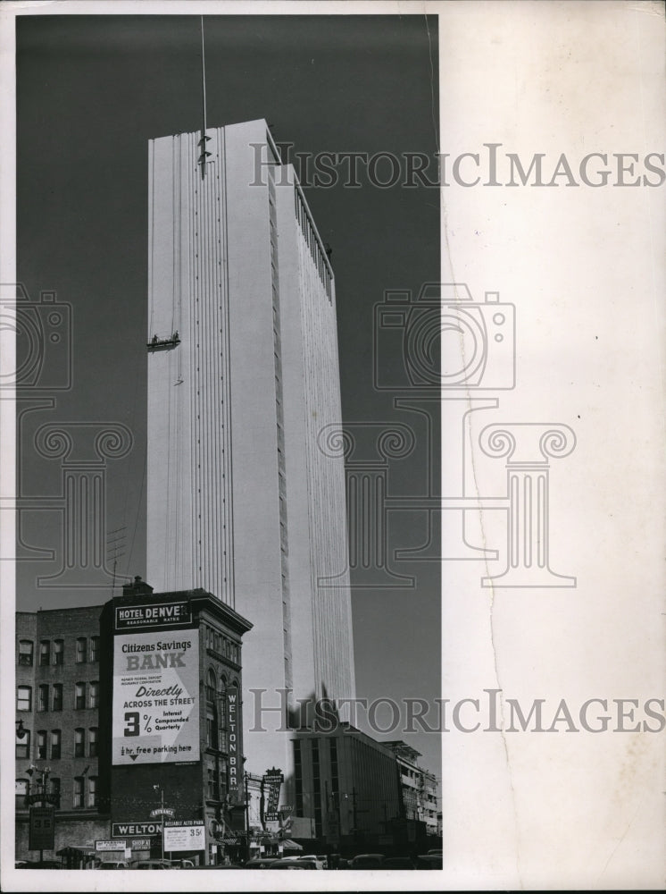 1958 Press Photo First National Bank Building Stands High In Denver Colorado Sky - Historic Images