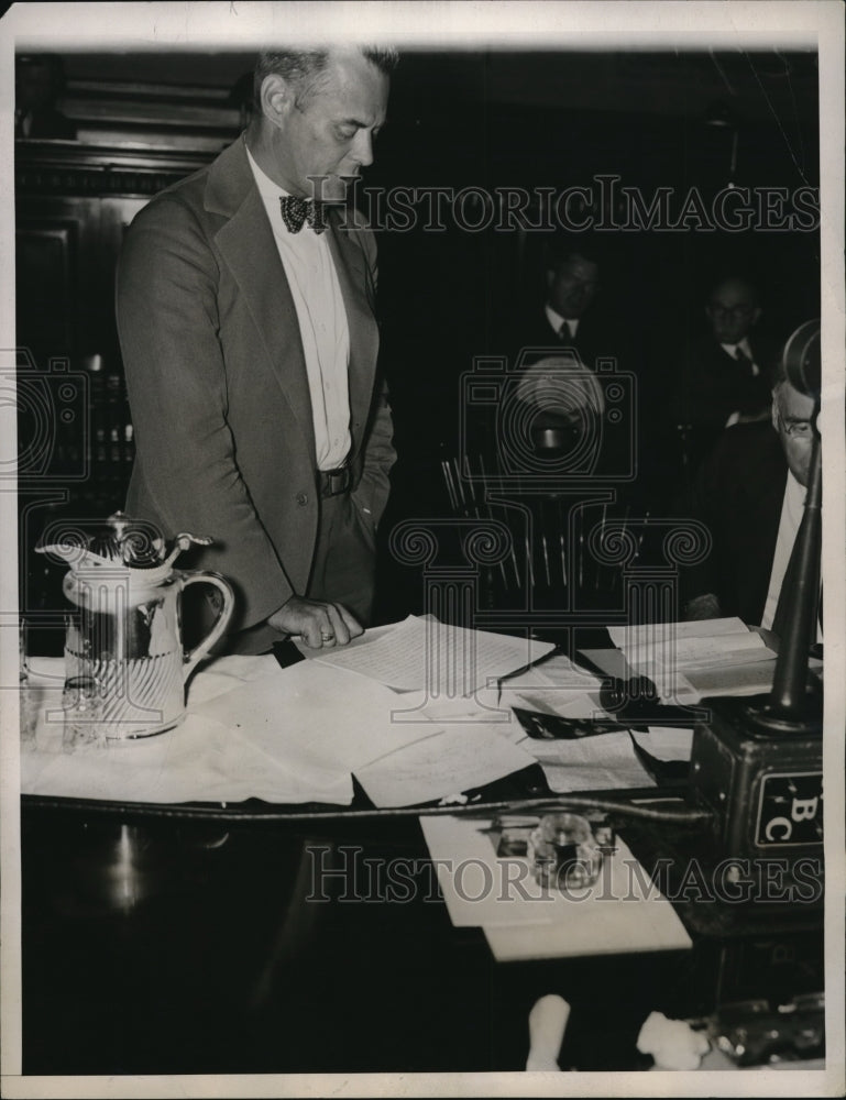 1933 Press Photo Jersey Police Superintendent Colonel Norman Schwartzkoph - Historic Images