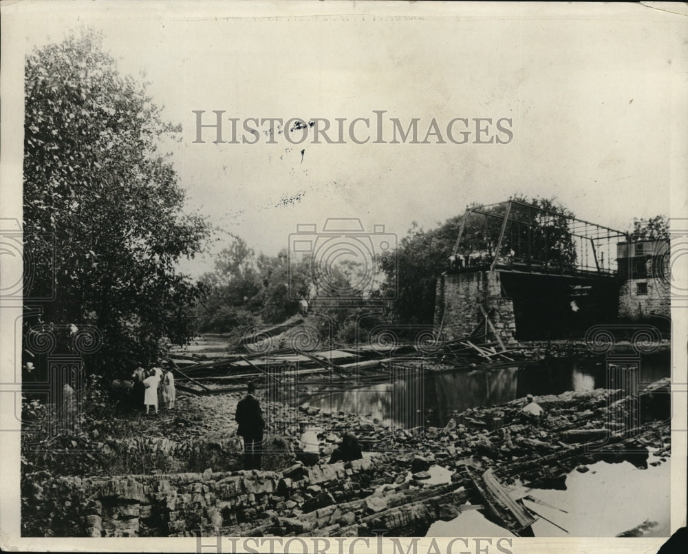 1929 Press Photo Pennsylvania Bridge Collapse, Killing One, Concerns Residents - Historic Images