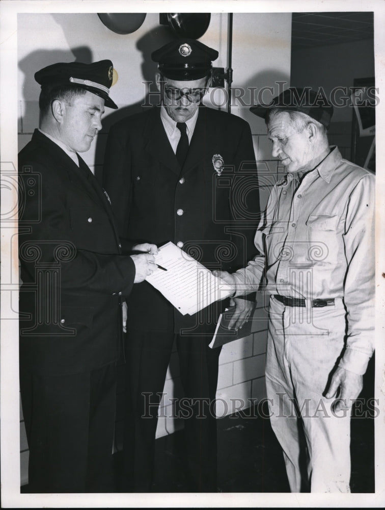 1959 Press Photo John Drake, Peter Luckianon, Frank Urban, Brooklyn Fire Dept. - Historic Images