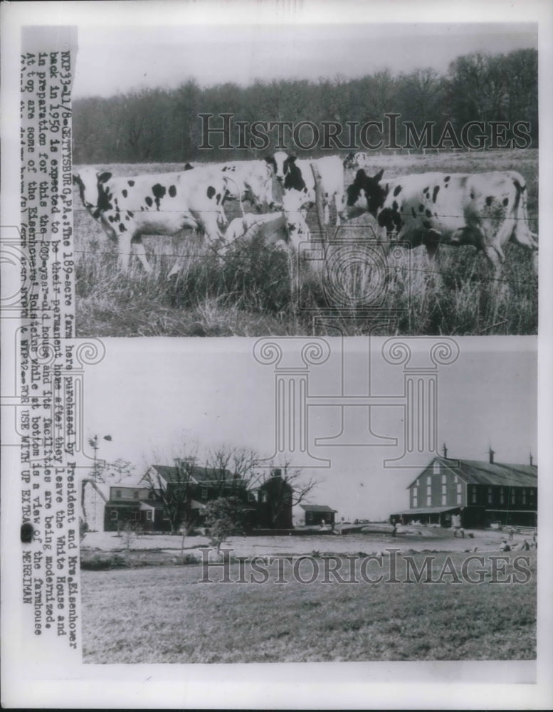 1954 Press Photo President Eisenhower Farm, Gettysburg, Pennsylvania - Historic Images