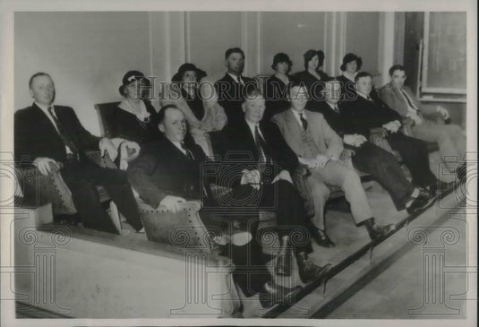 1934 Press Photo Jury Tries Slayer In White Hibiscus Murder Lamar Hollingshead - Historic Images